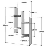 Ραφιέρα Τοίχου Tabal Pakoworld σε Λευκή Απόχρωση 49.4x14.5x85εκ