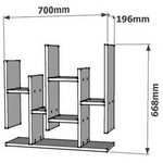 Ραφιέρα Τοίχου Bemba Pakoworld σε Καρυδί Απόχρωση 70x19,6x68,8εκ