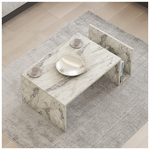 Τραπέζι Σαλονιού Poko Pakoworld σε Λευκή-Γκρι όψη Μαρμάρου 86.8x50x32,4εκ