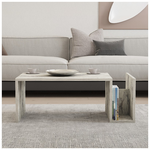 Τραπέζι Σαλονιού Poko Pakoworld σε Λευκή-Γκρι όψη Μαρμάρου 86.8x50x32,4εκ