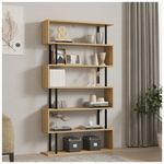 Βιβλιοθήκη Ziza Pakoworld σε oak  Απόχρωση 90x22x162.6εκ