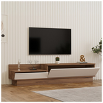 Έπιπλο Τηλεόρασης Eclipse Pakoworld σε Λευκό-Ανθρακί Απόχρωση 160x35x35εκ