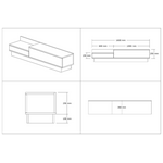 Έπιπλο Τηλεόρασης Eclipse Pakoworld σε Λευκό-Ανθρακί Απόχρωση 160x35x35εκ