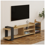 Έπιπλο Τηλεόρασης Rinia Pakoworld σε oak-Ανθρακί Απόχρωση 153,60x26x40εκ