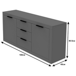 Μπουφές Doha Pakoworld σε Λευκή Απόχρωση 180x45x80.5εκ