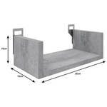 Ραφιέρα Τοίχου Derva Pakoworld σε Cement Γκρι Απόχρωση 30x15x10cm