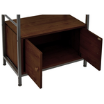 Ραφιέρα Επιδαπέδια με Ντουλάπι Kuili Pakoworld Μέταλλο Μαύρο-mdf σε Καρυδί Απόχρωση 60x36x121εκ