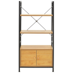 Ραφιέρα Επιδαπέδια με Ντουλάπι Kuili Pakoworld Μέταλλο Μαύρο-mdf σε oak Απόχρωση 60x36x121εκ