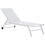 Ξαπλώστρα Jaipur Pakoworld Αλουμίνιο Λευκό-Textilene Λευκό