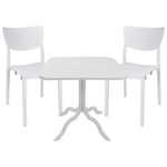 Τραπεζαρία Icon-Ignite Pakoworld σετ 3τεμ pp σε Λευκή Απόχρωση