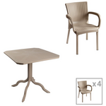 Τραπεζαρία Icon-Festive Pakoworld σετ 5τεμ pp σε Cappuccino Απόχρωση