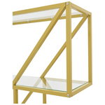 Ραφιέρα Aylan Pakoworld Γυαλί - Μέταλλο σε Χρυσή Απόχρωση 100x30x200εκ