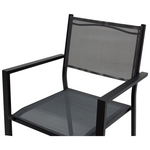 Τραπεζαρία Moly - Kliton σετ 5τεμ Pakoworld Ανθρακί και Μαύρο Αλουμίνιο-Textilene σε Ανθρακί Απόχρωση 80x80x74εκ