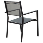 Τραπεζαρία Moly - Kliton σετ 3τεμ Pakoworld Ανθρακί και Μαύρο Αλουμίνιο-Textilene σε Ανθρακί Απόχρωση 80x80x74εκ