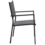 Τραπεζαρία Moly - Kliton σετ 3τεμ Pakoworld Ανθρακί και Μαύρο Αλουμίνιο-Textilene σε Ανθρακί Απόχρωση 80x80x74εκ