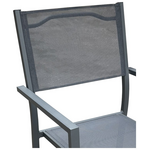 Τραπεζαρία Moly - Kliton ι σετ 3τεμ Pakoworld Ανθρακί Αλουμίνιο και Textilene σε Ανθρακί Απόχρωση 80x80x74εκ