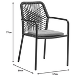 Τραπεζαρία Kliton-Kherson σετ 5τεμ Pakoworld Αλουμίνιο σε Ανθρακί Απόχρωση 80x80x74εκ