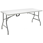 Τραπέζι Catering Rodeo Pakoworld Πτυσσόμενο-Βαλίτσα Λευκό 240x76x74εκ