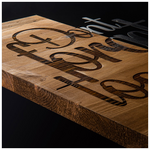 Διακοσμητικό Τοίχου Smiley Pakoworld Ξύλο Πεύκου σε Φυσική Απόχρωση με Μαύρο Μέταλλο 47x3x58εκ