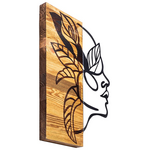 Διακοσμητικό Τοίχου Redian Pakoworld Ξύλο Πεύκου σε Φυσική Απόχρωση με Μαύρο Μέταλλο 34x3x50εκ