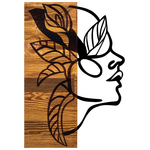 Διακοσμητικό Τοίχου Redian Pakoworld Ξύλο Πεύκου σε Φυσική Απόχρωση με Μαύρο Μέταλλο 34x3x50εκ