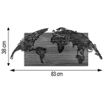 Διακοσμητικό Τοίχου Mable Pakoworld Ξύλο Πεύκου σε Φυσική Απόχρωση με Μαύρο Μέταλλο 83x3x38εκ