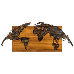 Διακοσμητικό Τοίχου Mable Pakoworld Ξύλο Πεύκου σε Φυσική Απόχρωση με Μαύρο Μέταλλο 83x3x38εκ