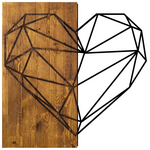 Διακοσμητικό Τοίχου Helie Pakoworld Ξύλο Πεύκου σε Φυσική Απόχρωση με Μαύρο Μέταλλο 58x3x58εκ