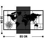 Διακοσμητικό Τοίχου Merzo Pakoworld Ξύλο Πεύκου σε Φυσική Απόχρωση με Μαύρο Μέταλλο 58x3x85εκ