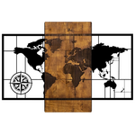 Διακοσμητικό Τοίχου Merzo Pakoworld Ξύλο Πεύκου σε Φυσική Απόχρωση με Μαύρο Μέταλλο 58x3x85εκ