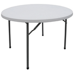Τραπέζι Catering Comfort Pakoworld Πτυσσόμενο Στρόγγυλο σε Λευκή Απόχρωση Φ120x74εκ