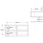 Σύνθετο Σαλονιού Kakomo Pakoworld σε Λευκή Απόχρωση 170x29.5x43εκ