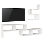 Σύνθετο Σαλονιού Kakomo Pakoworld σε Λευκή Απόχρωση 170x29.5x43εκ