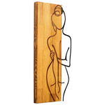 Διακοσμητικό Τοίχου Kelesipo Pakoworld Ξύλο Πεύκου σε Φυσική Απόχρωση με Μαύρο Μέταλλο 27x3x58εκ