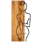 Διακοσμητικό Τοίχου Kelesipo Pakoworld Ξύλο Πεύκου σε Φυσική Απόχρωση με Μαύρο Μέταλλο 27x3x58εκ