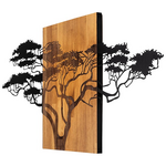 Διακοσμητικό Τοίχου Efren Pakoworld Ξύλο Πεύκου σε Φυσική Απόχρωση με Μαύρο Μέταλλο 144x3x70εκ