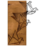 Διακοσμητικό Τοίχου Perdon Pakoworld Ξύλο Πεύκου σε Φυσική Απόχρωση με Μαύρο Μέταλλο 36x3x60εκ