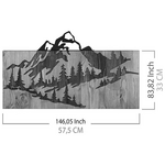 Διακοσμητικό Τοίχου Mounten Pakoworld Ξύλο Πεύκου σε Φυσική Απόχρωση με Μαύρο Μέταλλο 57.5x3x33εκ