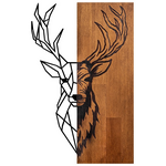 Διακοσμητικό Τοίχου Deera Pakoworld Ξύλο Πεύκου σε Φυσική Απόχρωση με Μαύρο Μέταλλο 33x3x58εκ