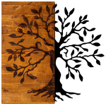 Διακοσμητικό Τοίχου Trelbo Pakoworld Ξύλο Πεύκου σε Φυσική Απόχρωση με Μαύρο Μέταλλο 58x3x58εκ