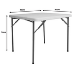 Τραπέζι Catering Comfort Pakoworld Πτυσσόμενο σε Λευκή Απόχρωση 80x80x74εκ