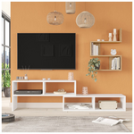 Σύνθετο Σαλονιού Kakomo Pakoworld σε Λευκή-Φυσική Απόχρωση 170x29.5x43εκ