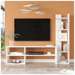 Σύνθετο Σαλονιού Perla Pakoworld σε Λευκή Απόχρωση 120x29.5x41,8εκ