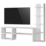 Σύνθετο Σαλονιού Perla Pakoworld σε Λευκή Απόχρωση 120x29.5x41,8εκ