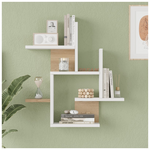 Ραφιέρα Τοίχου Nogara Pakoworld σε Φυσική-Λευκή Απόχρωση 62.6x14.5x66.2εκ