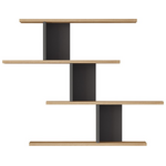 Ραφιέρα Τοίχου Zaka Pakoworld σε Φυσική-Ανθρακί Απόχρωση 98.7x14.5x78εκ