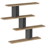 Ραφιέρα Τοίχου Zaka Pakoworld σε Φυσική-Ανθρακί Απόχρωση 98.7x14.5x78εκ