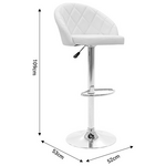 Σκαμπό Μπαρ Balina Pakoworld Πτυσσόμενο Λευκό pu-Μέταλλο Χρωμίου 52x53x109εκ