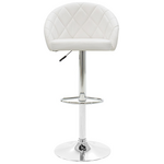 Σκαμπό Μπαρ Balina Pakoworld Πτυσσόμενο Λευκό pu-Μέταλλο Χρωμίου 52x53x109εκ