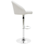 Σκαμπό Μπαρ Balina Pakoworld Πτυσσόμενο Λευκό pu-Μέταλλο Χρωμίου 52x53x109εκ